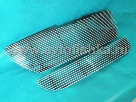 Chrysler Pacifica (03-08) решетка радиатора верхняя и нижняя в бампер, алюминиевые, комплект 2 шт.