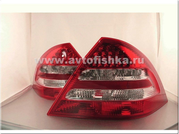 Mercedes C-class W203 (04-) фонари задние светодиодные красно-белые, комплект 2 шт.