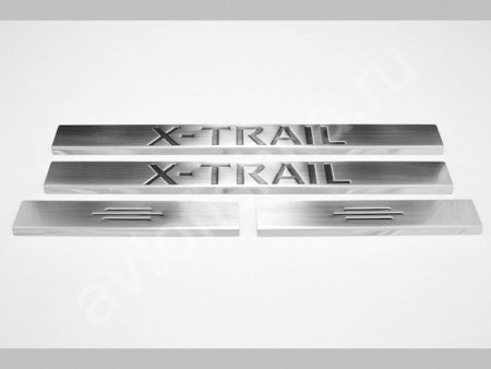 Nissan X-Trail (2006-) накладки на пороги из нержавеющей стали, 4 шт.