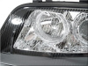 Audi A6 Allroad (01-05) фары передние черные линзовые, со светящимися ободками, под корректор, комплект 2 шт.
