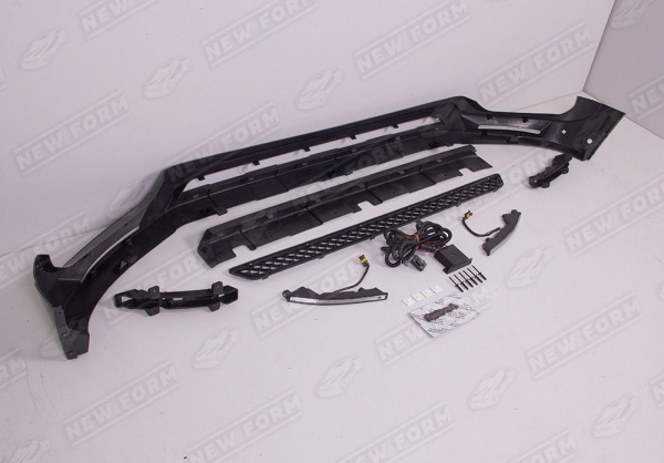 Mercedes-Benz G-Klasse W464 2018 - н.в. Юбка переднего бампера Brabus с ходовыми огнями на 6.3 AMG