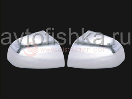 Hyundai Santa Fe (06-) хромированные пластиковые накладки на боковые зеркала, комплект 2 шт.