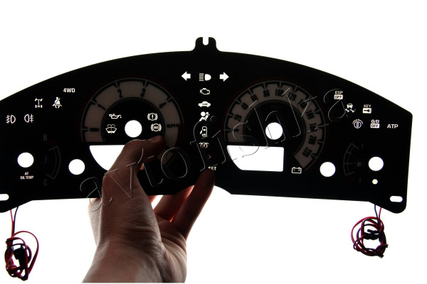 Nissan Pathfinder R51 / Navara D40 светодиодные шкалы (циферблаты) на панель приборов - дизайн 1