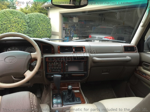 Декоративные накладки салона Toyota Land Cruiser 80 1995-1997 полный набор, 20 элементов.