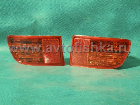 Toyota Land Cruiser Prado 120 (02-) фонари задние светодиодные красные, катафоты в задний бампер, габарит и противотуманка - сигнал, комплект 2 шт.