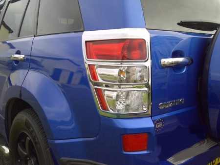 Suzuki Grand Vitara (05-) накладки на задние фонари хромированные, комплект 2 шт.