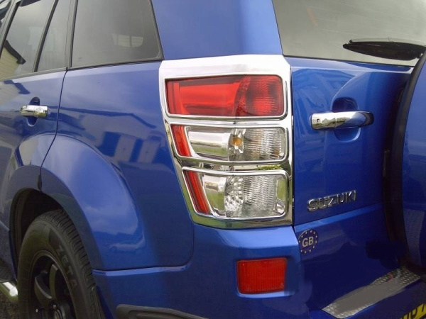 Suzuki Grand Vitara (05-) накладки на задние фонари хромированные, комплект 2 шт.