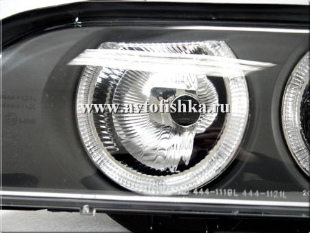 BMW 5 E39 (95-00) фары передние черные, со светящимися ободками, с белым поворотником,с моторами электрокорректора, комплект 2 шт.