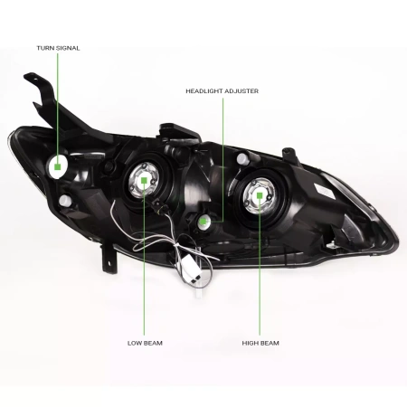 Honda Civic, Ferio (03-05) 4 дверн. седан фары передние линзовые черные, комплект 2 шт.