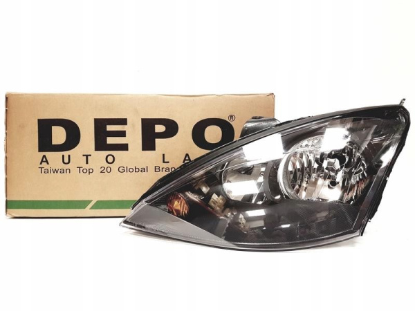 Ford Focus 1 (98-04) Europe+USA фары передние черные зеркальные, комплект 2 шт.