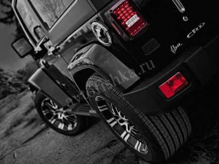 Jeep Wrangler (81-05) фонари задние черные, комплект 2 шт.