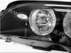 BMW 3 E46 (03-06) 2 дв. фары передние линзовые черные, со светящимися ободками, с мотором электрокорректора, комплект 2 шт.
