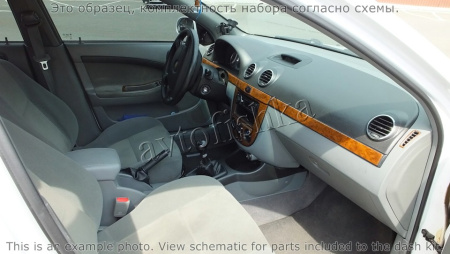 Chevrolet Lacetti 2002-2014 декоративные накладки (отделка салона) под дерево, карбон, алюминий