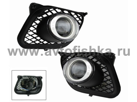 Mercedes W210 (95-99) фары противотуманные линзовые, комплект 2 шт.