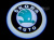 Лазерная подсветка Welcome со светящимся логотипом Skoda в черном металлическом корпусе, комплект 2 шт.