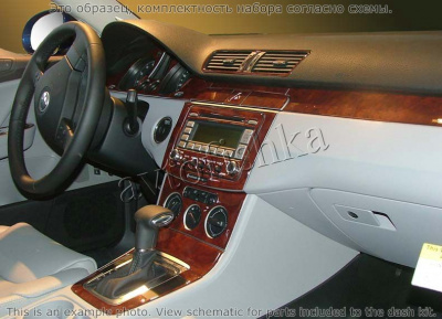 Декоративные накладки салона Volkswagen Passat 2006-2009 авто AC, базовый набор