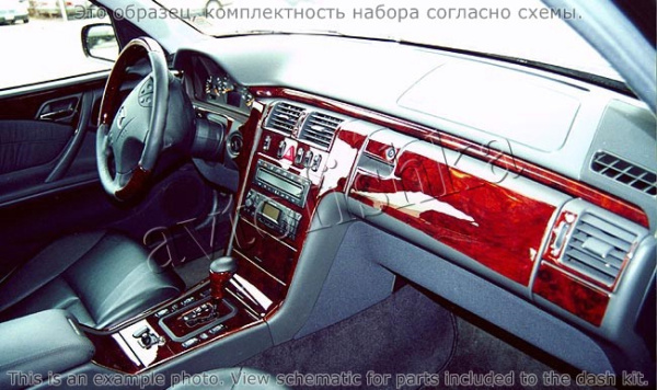 Декоративные накладки салона Mercedes Benz E Class 1998-2002 полный набор