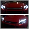 Ford Focus 3 (11-13) тюнинговые фары линзовые с DRL диодной подсветкой черные, 2 шт.