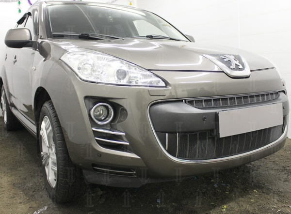 Peugeot 4007 (07–13) Защита радиатора, чёрная, низ