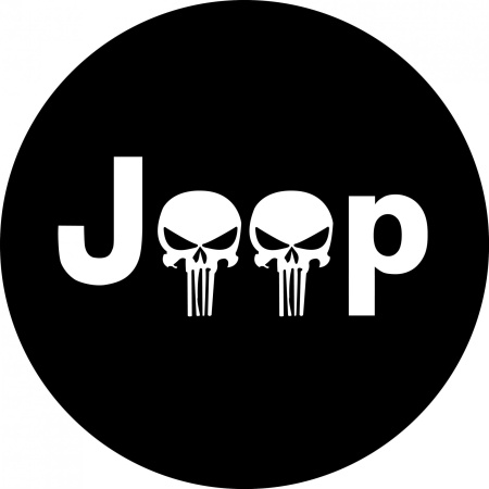 Чехол запасного колеса из экокожи с эмблемой Jeep skeleton, радиусы  14; 15; 16; 17;