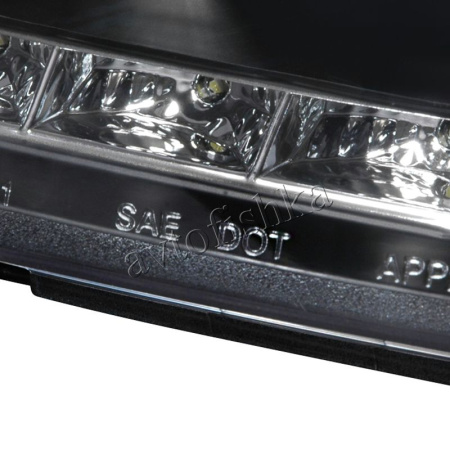 Honda Civic, Ferio EK (96-98) фары передние черные с белыми рефлекторами, линзовые с DRL