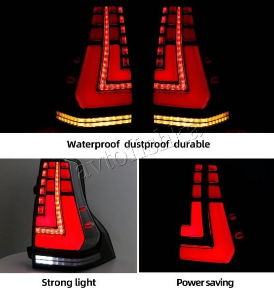 Toyota Land Cruiser Prado 150 (2010-) фонари задние светодиодные тонированные, дизайн Lexus, комплект 2 шт.