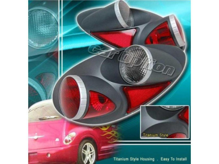 Chrysler PT Cruiser (01-05) фонари задние под титан, дизайн ретро, комплект 2 шт.