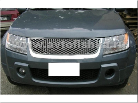 Suzuki Grand Vitara III (05-) решетка радиатора хромированная, пластиковая, дизайн сетка.