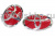 Toyota Corolla (01-06) оригинальные красные эмблемы на капот и заднюю крышку багажника, комплект 2 шт.