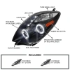 Toyota Yaris P2 (05-) передние фары линзовые черные, со светящимися ободками, комплект 2 шт.