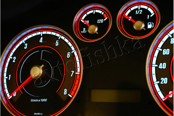 Ford Focus MK2 светодиодные шкалы (циферблаты) на панель приборов - дизайн 1