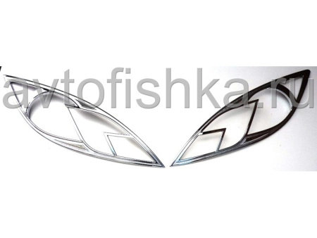 Mazda 6 седан (07-) накладки на передние фары хромированные, комплект 2 шт.