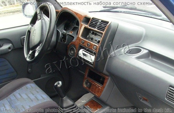 Декоративные накладки салона Toyota RAV-4 1998-2000 4 двери, 20 элементов.