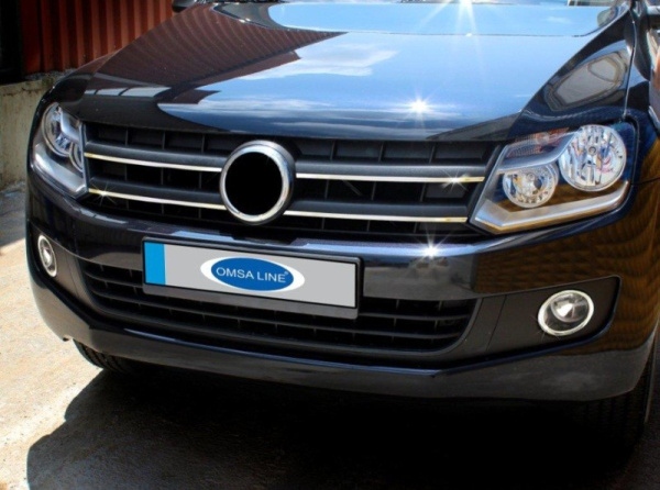 Volkswagen Amarok (10–15) Накладки на решетку радиатора, нерж., 4 части (узкая модель)