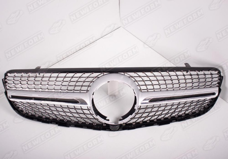 Mercedes-Benz GLC-Klasse X253 2015 - 2019 Решетка радиатора Diamond Sport серебро  под камеру