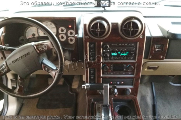 Декоративные накладки салона Hummer H2 2003-2007 полный набор, без Sunroof