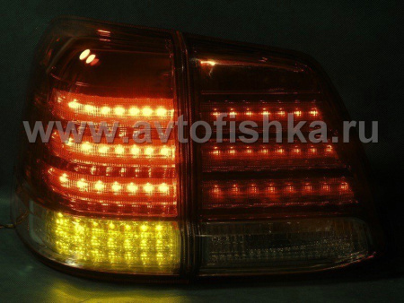 Toyota Land Cruiser 200 (08-) фонари задние светодиодные красно-тонированные, дизайн "MidWest", комплект лев.+прав.