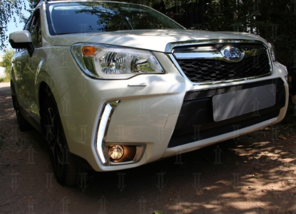 Subaru Forester (13–15) Защита радиатора Premium, чёрная, верх (US Version)