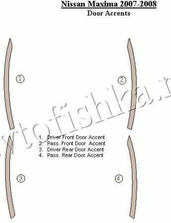 Декоративные накладки салона Nissan Maxima 2007-2008 двери Accent