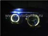 BMW X5 (98-03) фары передние линзовые хромированные, со светящимися ободками, с белыми поворотниками, комплект 2 шт.