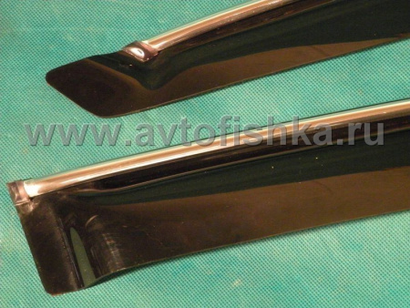 Mitsubishi Outlander XL (07-) дефлекторы окон с хромированным молдингом, ветровики тонированные, комплект 4 шт.