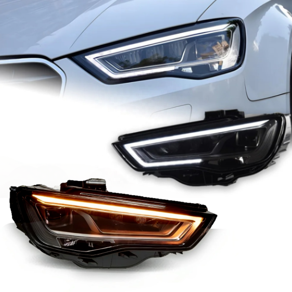 Передние светодиодные матричные фары с ДХО для Audi A3 8V (2013–2016) — общий вид