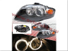 Audi A4 (05-07) фары передние линзовые черные, со светящимися ободками, под электрокорректор, комплект 2 шт.