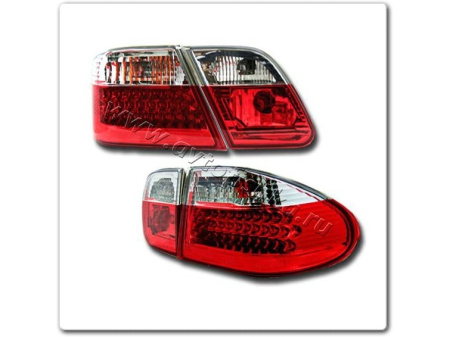Mercedes E W210 (95-02) фонари задние светодиодные красно-белые, комплект лев.+ прав.