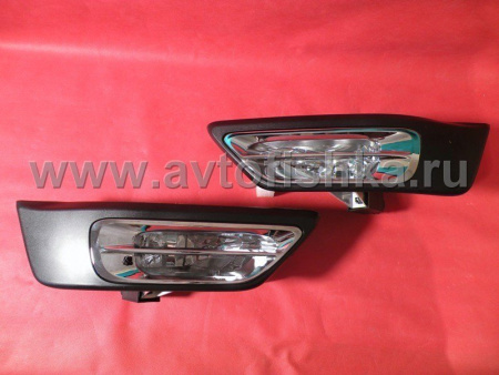 Honda CR-V II (01-03) фары передние противотуманные зеркальные хромированные, установочный комплект