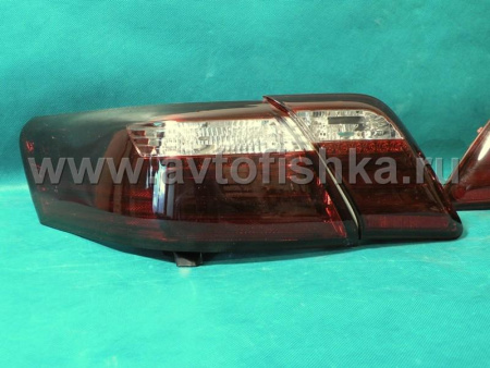Toyota Camry V40 (06-11) фонари задние светодиодные темные красно-хромированные, дизайн Lexus, комплект лев.+прав.