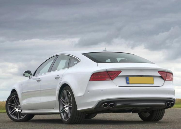 Серебристый диффузор S7 для Audi A7 штатная 2016-2018