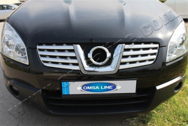 Nissan Qashqai (07–09) Накладки на решетку радиатора, нерж., 8 частей