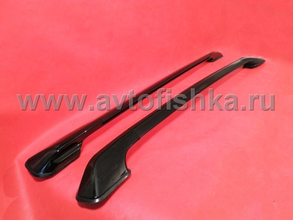 Mitsubishi L200 Triton (05-) рейлинги продольные на крышу, алюминиевые черные, комплект.