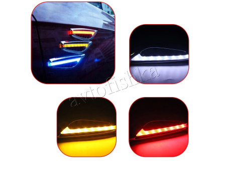 Универсальные желтые светодиодные повторители поворотов на крылья, комплект 2 шт.